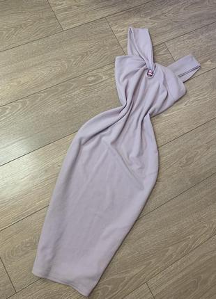 Платье сиреневое лиловое лавандовое облегающее миди3 фото