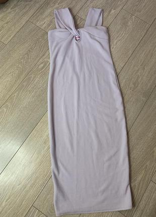 Платье сиреневое лиловое лавандовое облегающее миди4 фото