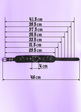 Чорний чокер з металевим серцем та довгими шипами2 фото