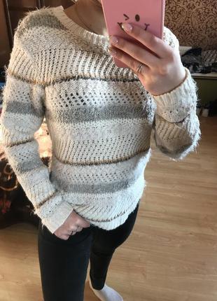 Прекрасный свитер-кофта в дырочку zara