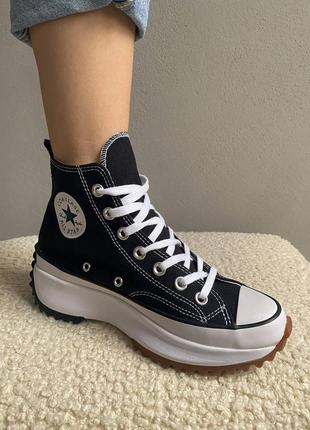 Converse birds star hike premium жіночі масивні чорні кеди на високій платформі конверс новинка тренд круті чорні жіночі кеді на масивній підошві