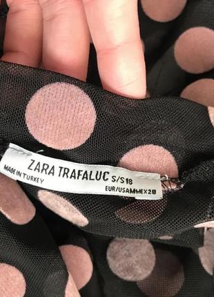 Блуза zara m/28 фатиновая в бархатний горох6 фото