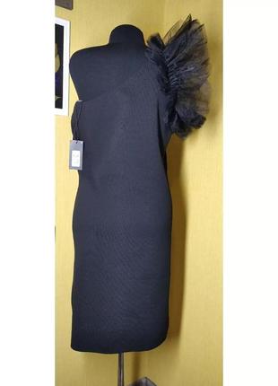 Плаття primark чорне на одне плече, з шикарно прикрашеною проймою.3 фото