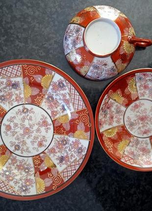 Чашка блюдце тарілка дві гейші порцеляна літофанія японія6 фото
