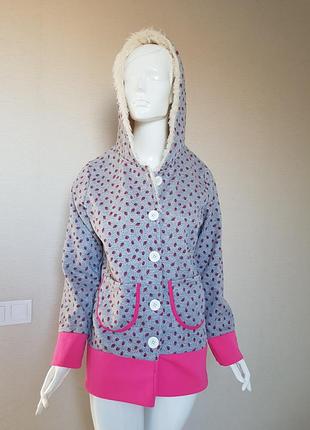 Классный теплый флисовый кардиган кофта на пуговицах