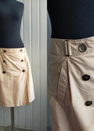 Юбка бежевевого цвета плащевая с шелковой подкладкой  strenesse ,48