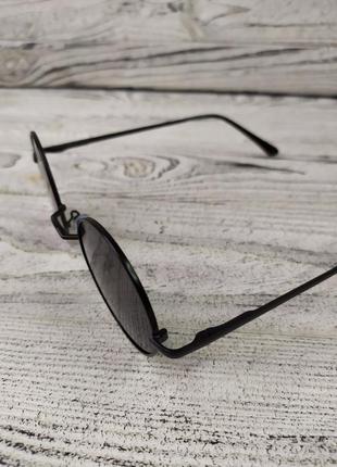 Солнцезащитные очки круглые, черные, унисекс3 фото