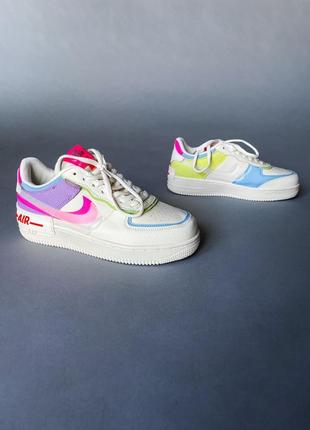 Nike air force shadow cream/pink жіночі кросівки найк аір форс