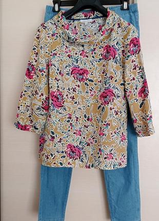 Лляна блуза туника льняная рубашка сорочка  туніка з хомутом kew1593 фото