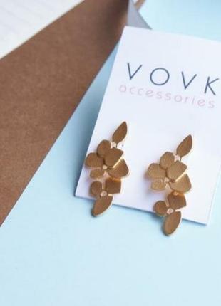 Трендові сережки золоті пластини в геометричному стилі від vovk2 фото
