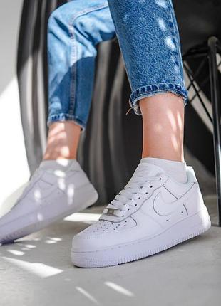 nike Roshe air force white женские кроссовки найк аир форс  белые5 фото