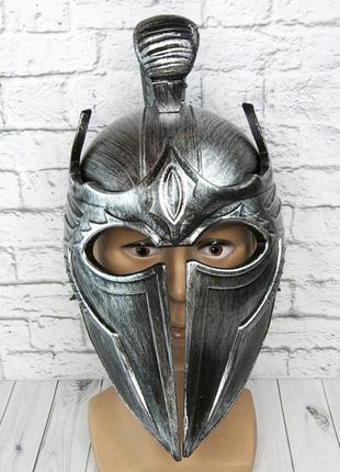 Шлем троянского воина карнавальный античное серебро с чернением + подарок2 фото