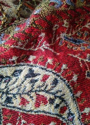 180х69 см красивый нарядный яркий шарф шаль палантин двусторонний в разноцветных пейслях4 фото