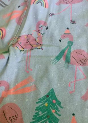 Пижама next с фламинго одежда для дома 5-6 лет хлопок новогодняя нюансы9 фото