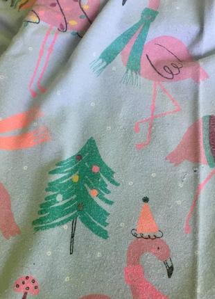 Пижама next с фламинго одежда для дома 5-6 лет хлопок новогодняя нюансы8 фото