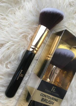 Кисть пишна patricia ledo для контурування контуринга макіяжу пудри, рум'ян рідких і сухих текстур скошений пензлик контурування професійна