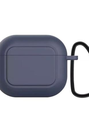 Силиконовый чехол для наушников apple airpods 3 темно-синий1 фото