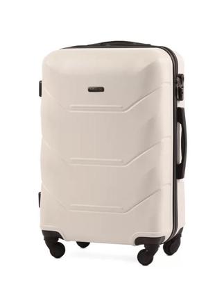 Дорожный пластиковый чемодан на колесах wings 147 white размер xs мини для ручной клади из поликарбоната1 фото