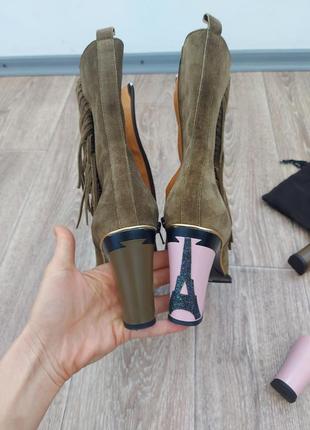 Ботинки tanya heath со сменными каблуками и бахромой р.38-399 фото