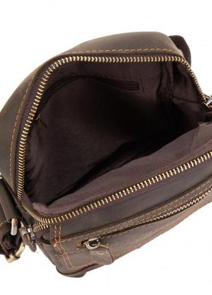 Чоловіча шкіряна сумка коричнева tiding bag t21014 фото
