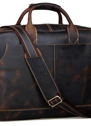 Стильная мужская сумка-портфель для документов из винтажной кожи tiding bag t10191 фото