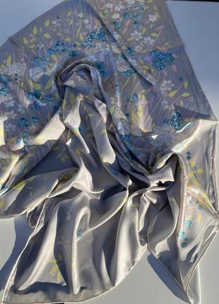 Шелковый платок женский 🌸🌿2 фото