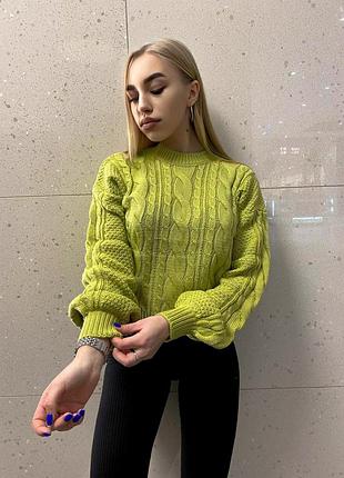 Вязаный узорный свитер 💋 3