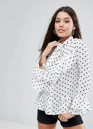 Нарядна блузка в горошок boohoo,р-р 12