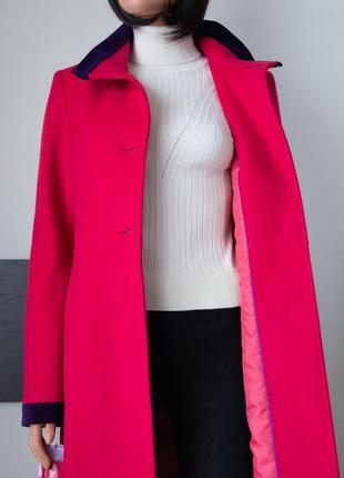 Пальто женское шерстяное малиновое демисезонное, осеннее, весеннее. пальто жіноче вовняне5 фото