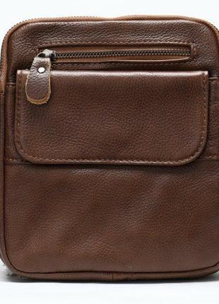 Сумка мужская зернистая vintage 14703 коричневая