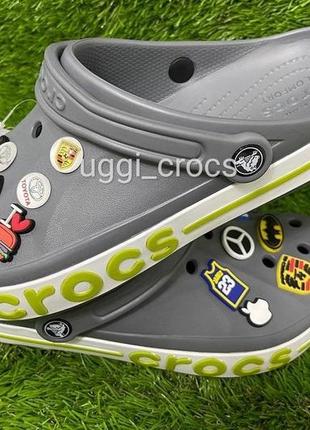 Сірі шльопанці крокс сабо баябенд - crocs bayaband clog charcoal 36-44 р