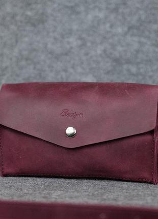 Кожа. ручная работа. фиолетовая кожаная сумка, сумочка, клатч. цвет бордо, марсала