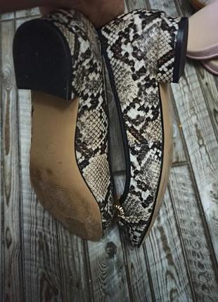 Удобные туфли с цепью змеиный принт размер 374 фото