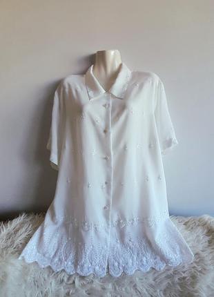 Нарядная белая блуза с вышивкой, р. 26/54/7xl1 фото