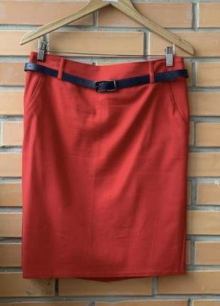 Красная юбка, юбка карандаш