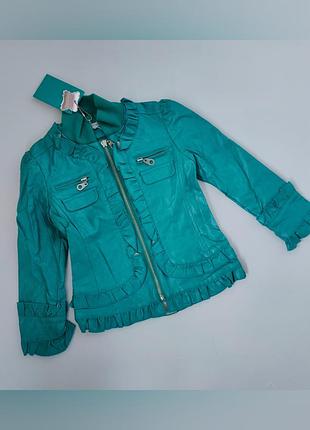 Блакитна лагуна шкіряна куртка з еко шкіри з рюшами із шкірозамінника fun fun 104 см, на 4 роки