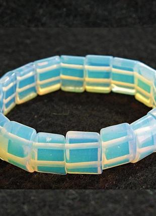 Браслет на резинке лунный камень прямоугольные камни