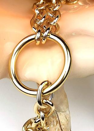 Масивний подвійний ланцюг ланцюжок під золото з кільцем, 50 грам4 фото