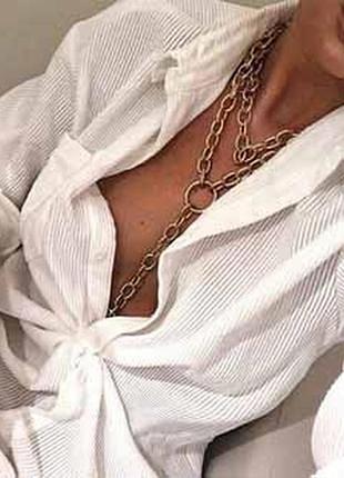 Масивний подвійний ланцюг ланцюжок під золото з кільцем, 50 грам