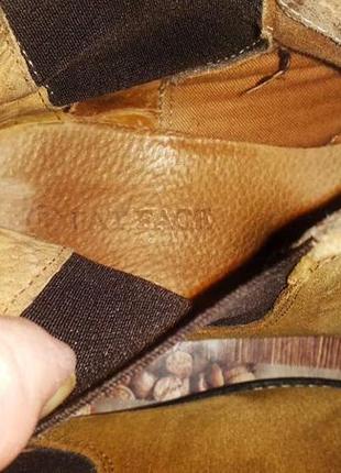 Коричневые полусапоги ботинки челси  fat face натуральная замша5 фото