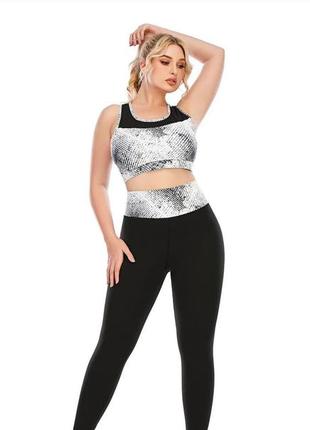 Фитнес костюм plus size с потайным кармашком арт 1666