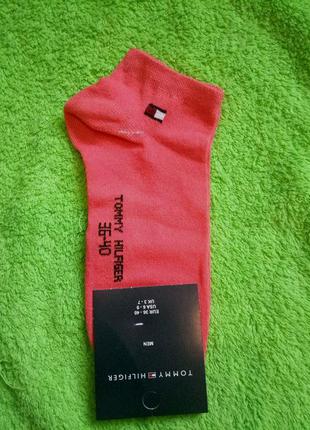 Носки спортивные укороченные tommy hilfiger оранжевые1 фото