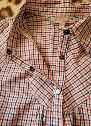 Lisa rose блузка в клетку / рубашка длинный рукав / школьная блузка на кнопках/ сорочка на дівчинку6 фото