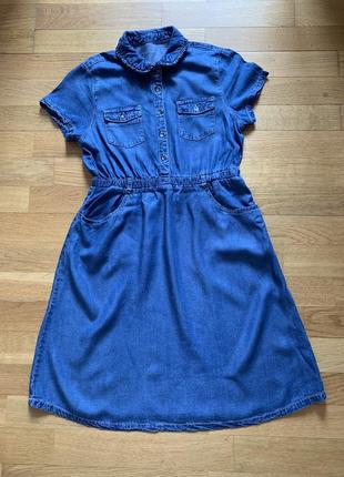 Джинсовое платье с застежкой впереди george на 10-11 лет2 фото