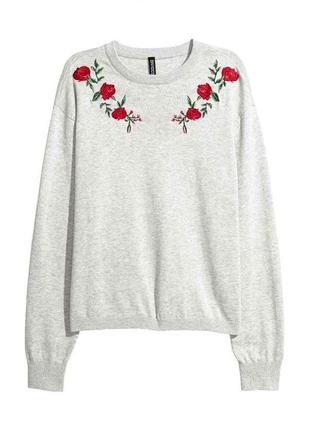 Модний сгорр-светр з вишивкою h&m s1 фото