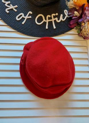 Красная шляпка 100%  шерсть весна ❤️ осень8 фото