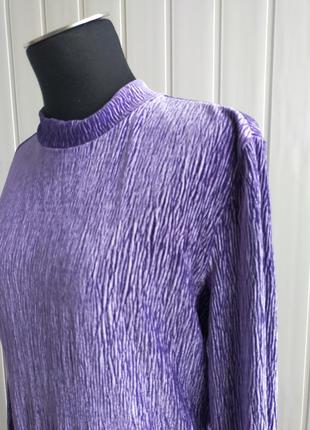 Платье фиолетового цвета из мятого велюра, h&m , 175/104 cm7 фото