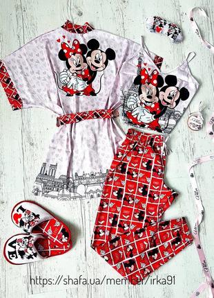 Шелковая пижама с принтом mickey mouse4 фото
