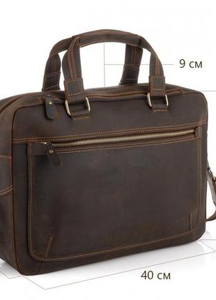 Винтажная сумка для ноутбука коричневая tiding bag d4-005r3 фото