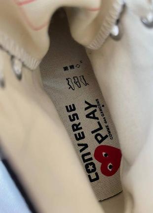 Comme des garçons play x converse high женские брендовые черные высокие кеды конверсы с сердечком трендовая модель чорні високі кеди6 фото